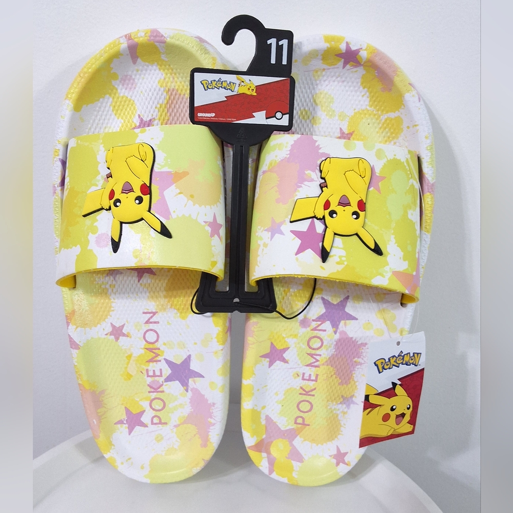 Pokemon Pikachu Women's Slides Sandals, Size 11, New With Tag